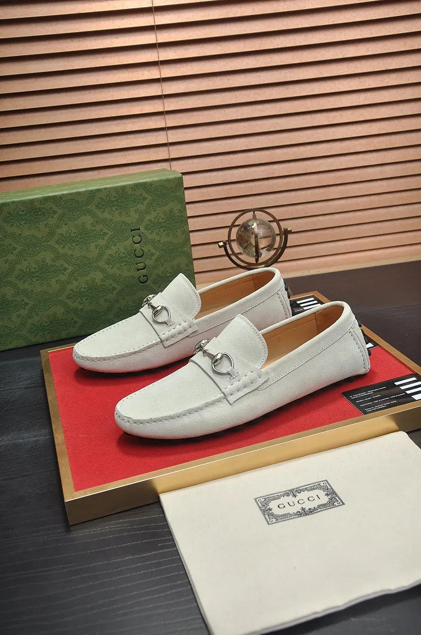 Men's Men's Shoes💰420💶【GUCCI】 (High-end Niuli) New 🍀Gucci*——Gucci Doudou Shoes! Made of imported original cowhide, the inner top layer is comfortable cowhide lining! Original wear-resistant rubber outsole! High quality products! Code number 38-44!